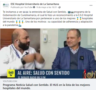 Entrevista de la emisora de la Gobernacion de Cundinamarca al gerente de La E.S.E Hospital Universit